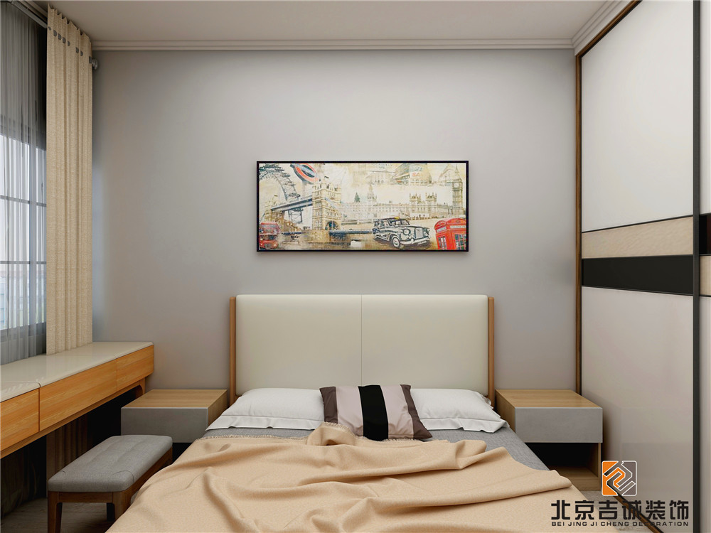 龙湖九里晴川-现代简约-卧室设计效果图